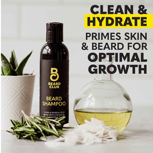 The Beard Club Grooming Bundle: Trimmer for Men & Care Kit - Includes Cordless Electric Trimmer, Straight Edge Razor, Shampoo, Cedar Balm & Oil, Brush - 8 Guides, 45 Lengths