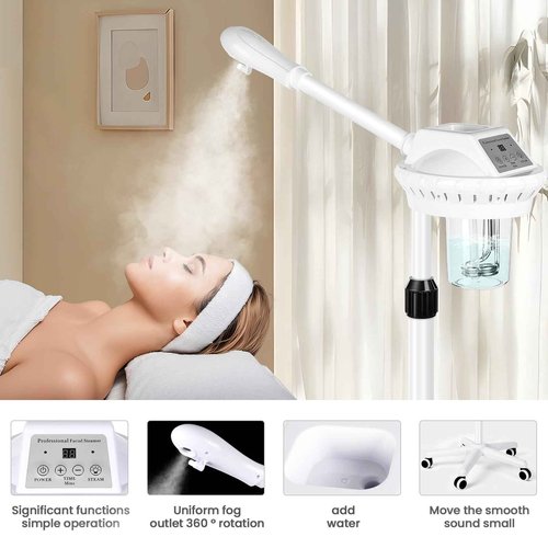 Retain time Facial Steamer Clean Skin Firming Pores and Height-Adjustable with timed Cycles Moisturizing Suitable for a Beauty, Spa, at Home