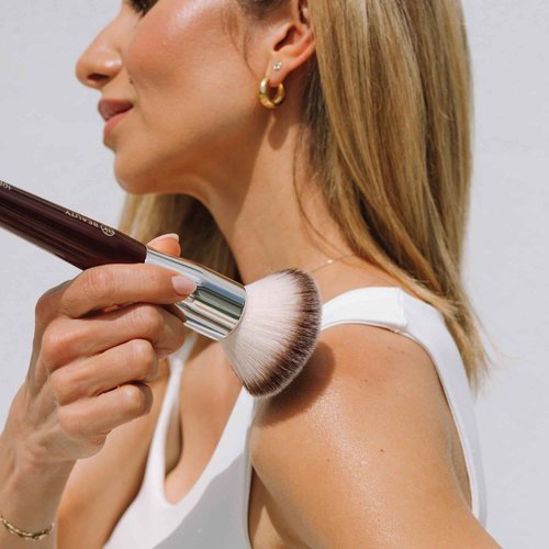 BK BEAUTY - LARGE BUFFER & ROUND FOUNDATION (2PC) - Professional Makeup Brush Set for Liquid or Cream Foundations, Powder & Blush | Premium Face Brushes for Flawless Application