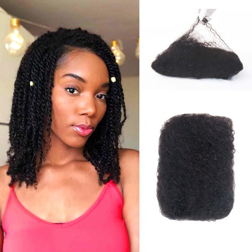 Maytsing Afro Kinkys Bulk Human Hair 14 inches 150g Afro Kinky-curly Human Bulk for Dreadlock Extensions, Twist, Braiding, Making Locs, Repairing Locs, mini Twist - Natural Black