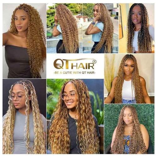 QTHAIR 16A Grade Deep Wave Bulk Human Hair for Braiding, 18 Inch, 200g, Honey Brown #27, Human Bulk Hair for Micro Braiding No Weft, Curly Human Hair for Boho Braids