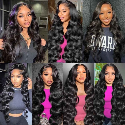 Human Hair Bundles Body Wave 3 Bundles 12 14 16 Inch Human Hair for Black Women100% Unprocessed Brazilian Virgin Hair Deals Quick Weave Hair Natural Color