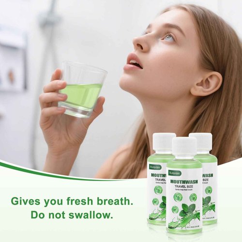 Travel Size Mouthwash Bulk Mini Fresh Mint Portable Mouthwash Individual Bottles 35ml/1.2fl oz for Travel Toiletry Kits (200)