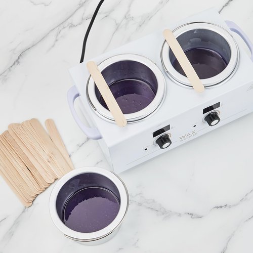 Professional Double Wax Warmer for Hair Removal, Body Wax Kit, Home Digital Waxing Heating Machine, Double Wax Pot Paraffin Facial Skin, Adjustable Temperature, for Body SPA Salon Equipment