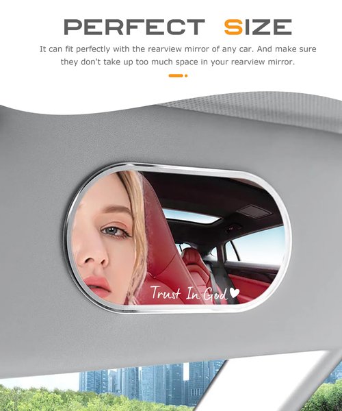 SCUARI 4PCS Car Stickers,Cars Decals,Car Accessories Trust in God Rearview Mirror Sticker,Trust in God Mirror Decals,Suitable for Most Cars, Trucks, Motorcycles, SUVs (White)