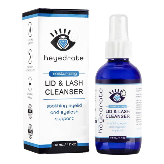 Lid and Lash Cleanser – 4oz Glass Bottle – Pure Hypochlorous Acid Spray for Soothing Dry Eye Irritation – Daily Eyelid & Lash Cleanser