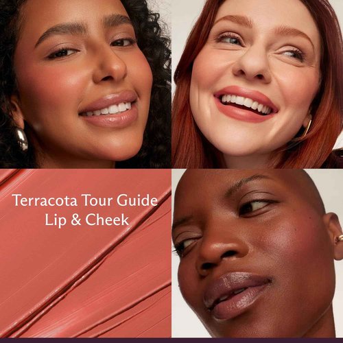 Subtl Staks 5-in-1 Travel Makeup kit by subtl beauty - eyeshadow duo, powder blush, cream highlighter, lip and cheek, lip balm - free travel mirror and brush - stackable makeup for travel