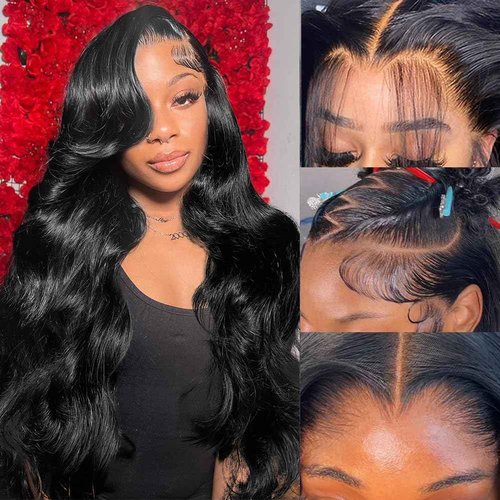 Erqq 20inch 13x6 Lace Front Wigs Human Hair Pre Plucked 180% Density Body Wave HD Lace Front Wigs for Women Human Hair Wig Natural Color