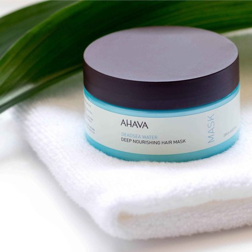 AHAVA Dead Sea Water Deep Nourishing Hair Mask - Rich & Creamy Mask Nourishing & Revitalizing Shine, Cures Daily Scalp & Hair Damage, includes exclusive Osmoter, Jojoba Oil & Argan Oil 7.4 Fl.Oz