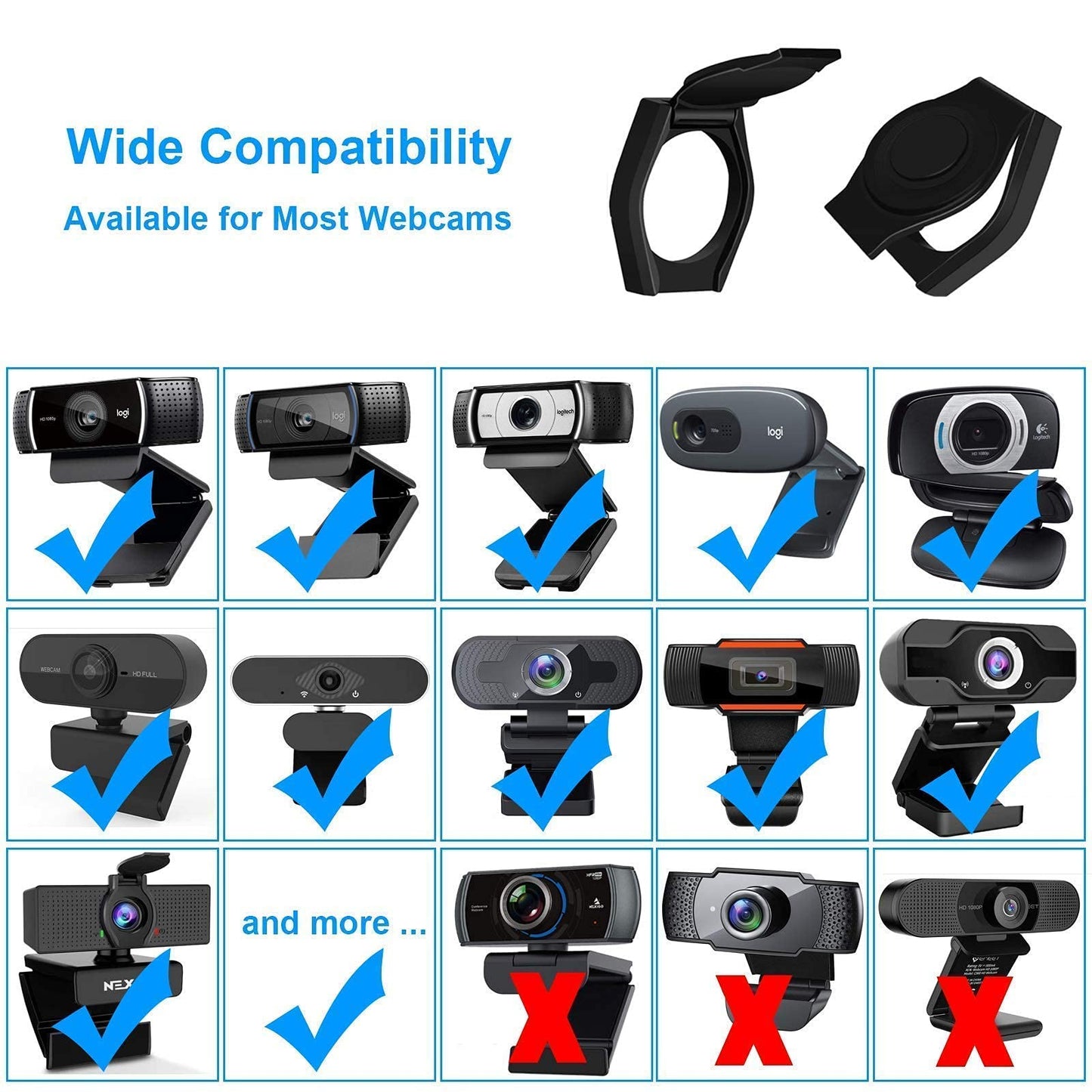 2 Pack Webcam Cover, 32 Inch Webcam Stand Mount for Logitech HD Pro Webcam C930e C930 C920 C922x C922 Brio 4K C925e C615 and Others