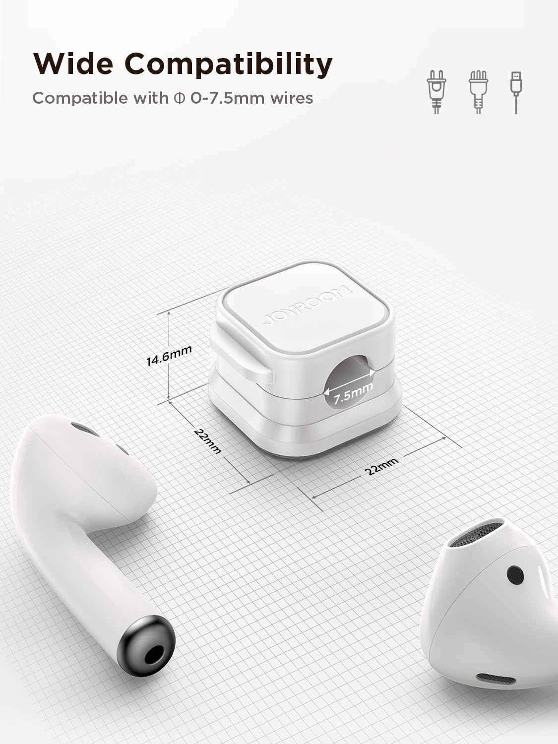 12 Pack Magnetic Cord Holder, Cord Organizer Cable Clip for Desk Management, JOYROOM Smooth Adjustable Cable Clip, Wire Holder Keeper Organizer for Home Office Desk Phone Car Wall Desktop Nightstand