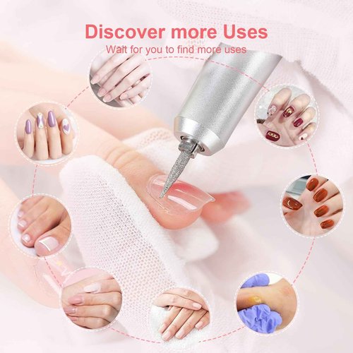 Electric 45000RPM Nail Drill Machine Rechargeable Portable Nail File Electric DIY Nail Drill Kit with Smart LCD Screen for Gel Nail Manicure and Pedicure Reflective Body etc (White)