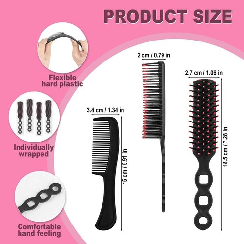 Hair Brush and Combs Bulk Individually Wrapped for Homeless,Disposable Hair Combs Bulk Hair Brushes Detangling Hairbrush for Women Shelter Nursing Hotel Church Charity Supplies300