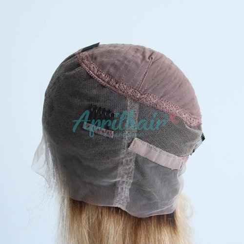 Aprilhair Pre-plucked Ombre #1B/27 Honey Blonde 360 Lace Frontal Wigs Body Wave Glueless 150% Density Brazilian Virgin Human Hair (10 INCH, Body Wave)