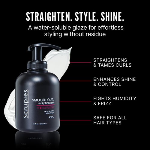 Scruples Smooth Out Hair Straightening Gel - 33.8 Fl Oz - Shine Enhancing & Smoothing Frizz Control Styling Solution for Women and Men with All Hair Types