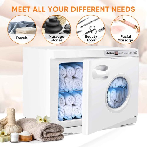 ROMECH 23L Hot Towel Warmer Cabinet, Professional Towel Heater with LED Temperature Display Setting, Extra Large Capacity Towel Warmers for Spa Massage Salon Home (White, 23L)