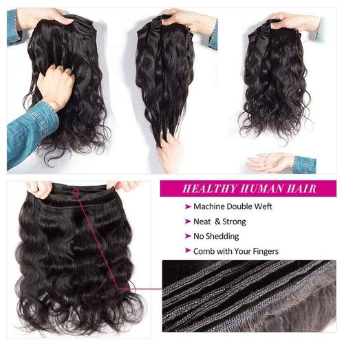Flady 10A Brazilian Body Wave 4 Bundles with Closure Unprocessed Brazilian Virgin Human Hair Bundles with Closure (14 16 18 20+12 Closure)