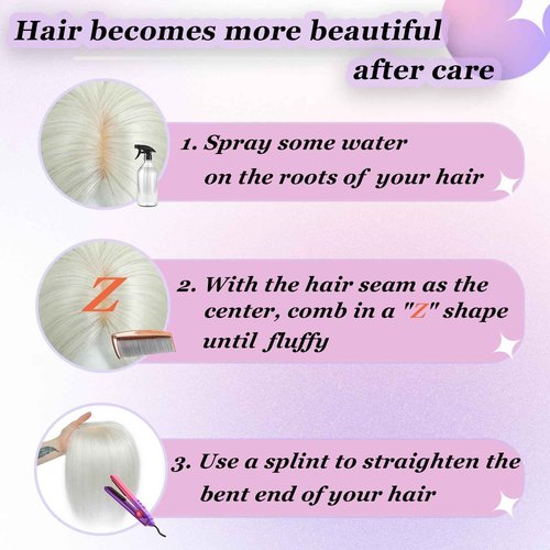 Hair Toppers for Women Real Human Hair， 360° 3D Cover Hair Topper Clip in Bangs 10 Inch Realistic Scalp Pieces for Women with Thinning Crown (Dark Brown, Side Bangs)