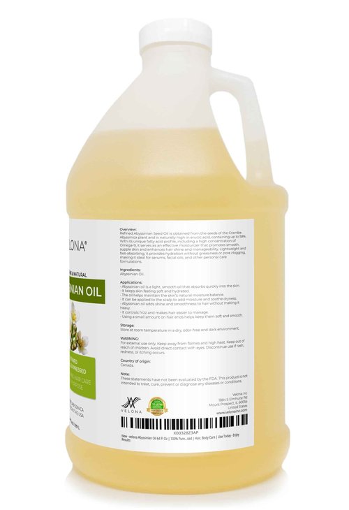 velona Abyssinian Oil 64 Fl Oz | 100% Pure and Natural Carrier Oil | Hair, Body Care | Use Today - Enjoy Results