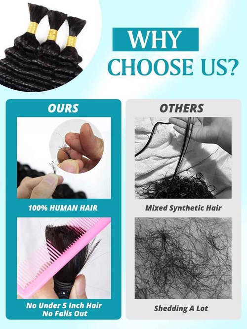 160g 5 Bundles/Pack Chocolate Brown Human Braiding Hair for Boho Braids 20 Inch Curly Boho Hair for Braiding Knotless 12A Deep Wave Bulk Bohemian Color 4