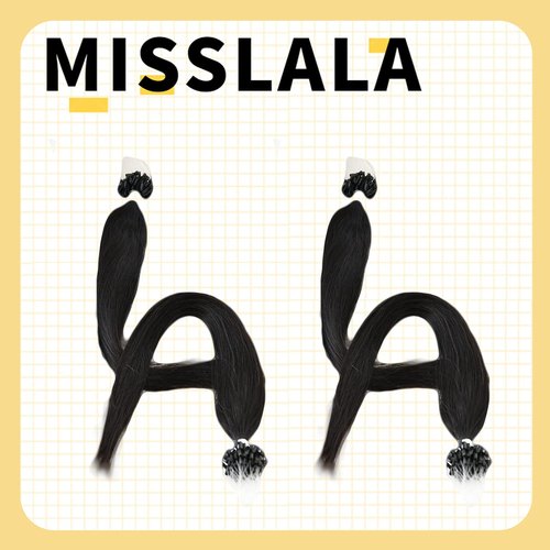 Misslala Microbead Hair Extensions 22 Inch Micro Links Human Hair Extensions Salon Quality Color #1B Off Black Micro Ring Hair Extensions Straight Natural Hair 50s 50g