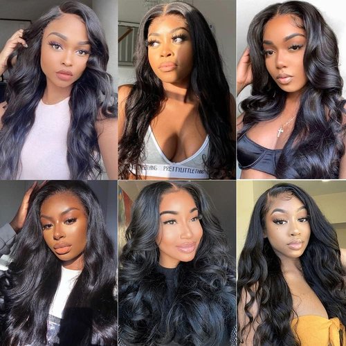 Aomllute Body Wave Bundles Human Hair 12A Grade Brazilian Human Hair Bundles Body Wave One Bundle Only 100% Unprocessed Weave Bundles Human Hair Natural Black (30 Inch)