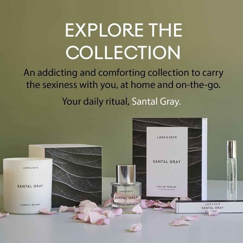 Lake & Skye Santal Gray Eau de Parfum, Long Lasting Fragrance, 1.7 fl oz (50 ml) - Santal, Cardamom, Sandalwood, Earthy, Musk, Vegan, Paraben-Free, Cruelty-Free