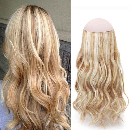 Sassina Wire Human Hair Extensions, 16 Inch 100 Grams Highlight Dark Dirty Blonde Mixed with Ash Blonde Remy Wire Hair Extensions Real Human Hair with Miracle Wire Straight Hairpiece