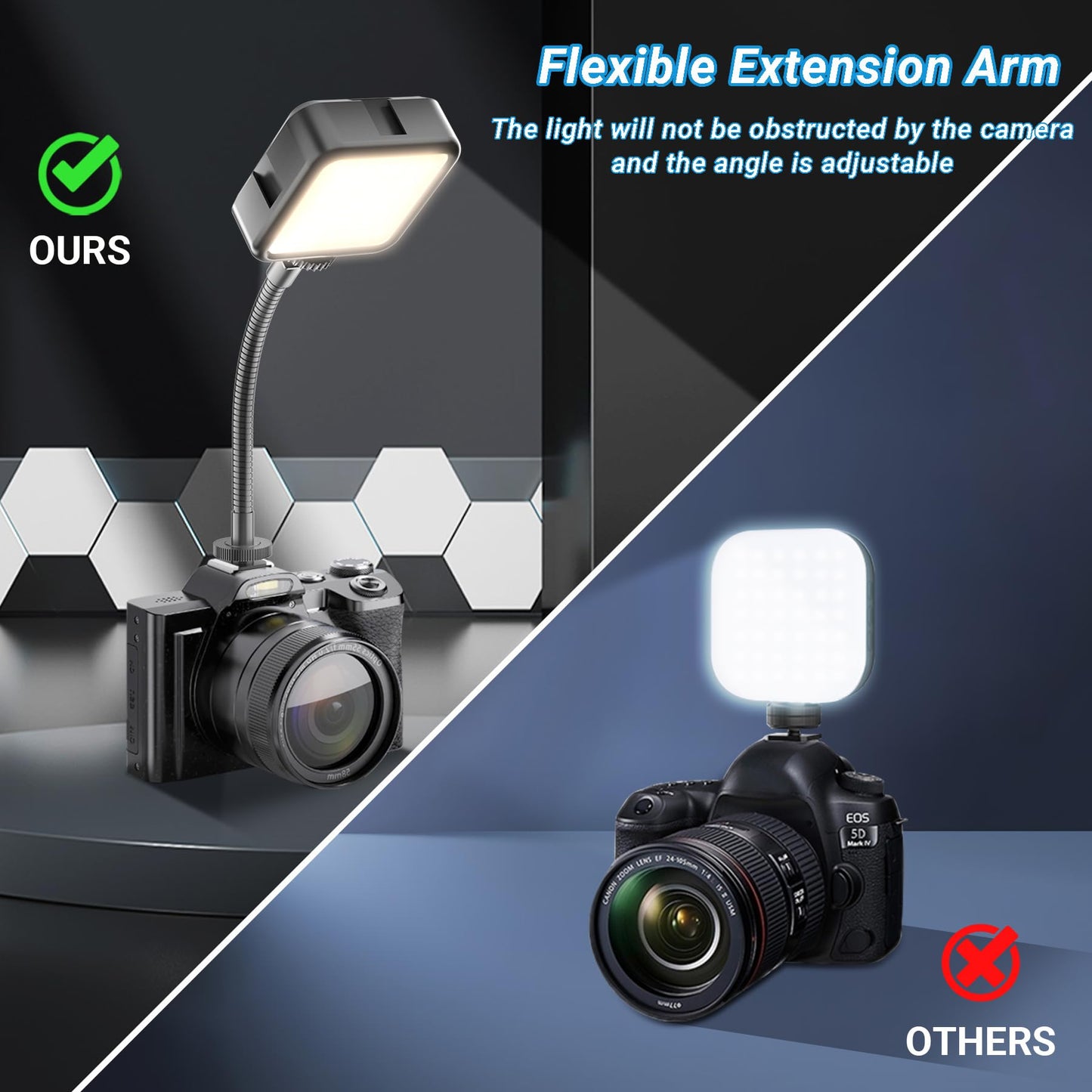 Zoom Light + Cold Shoe Light with Gooseneck