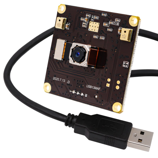 13mp USB Camera Module with Microphone Autofocus Audio Video Webcam Board for Computer Mini UVC USB2.0 PC Camera Industrial Embedded USB with Camera IMX214 Lightburn Camera for Laptop Jetson Nano