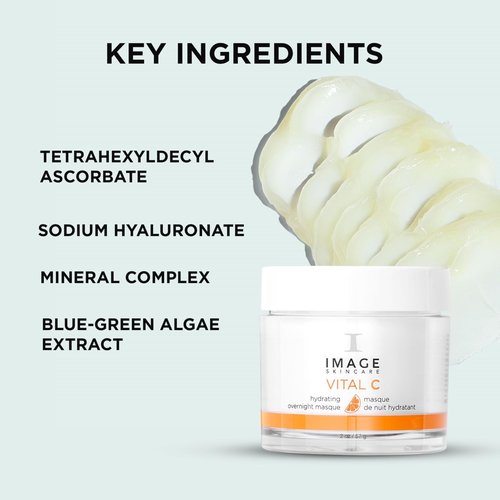 IMAGE Skincare, VITAL C Hydrating Overnight Masque, Revitalizing Sleeping Facial Mask with Blue-Green Algae Extract and Hyaluronic Acid, 2 oz