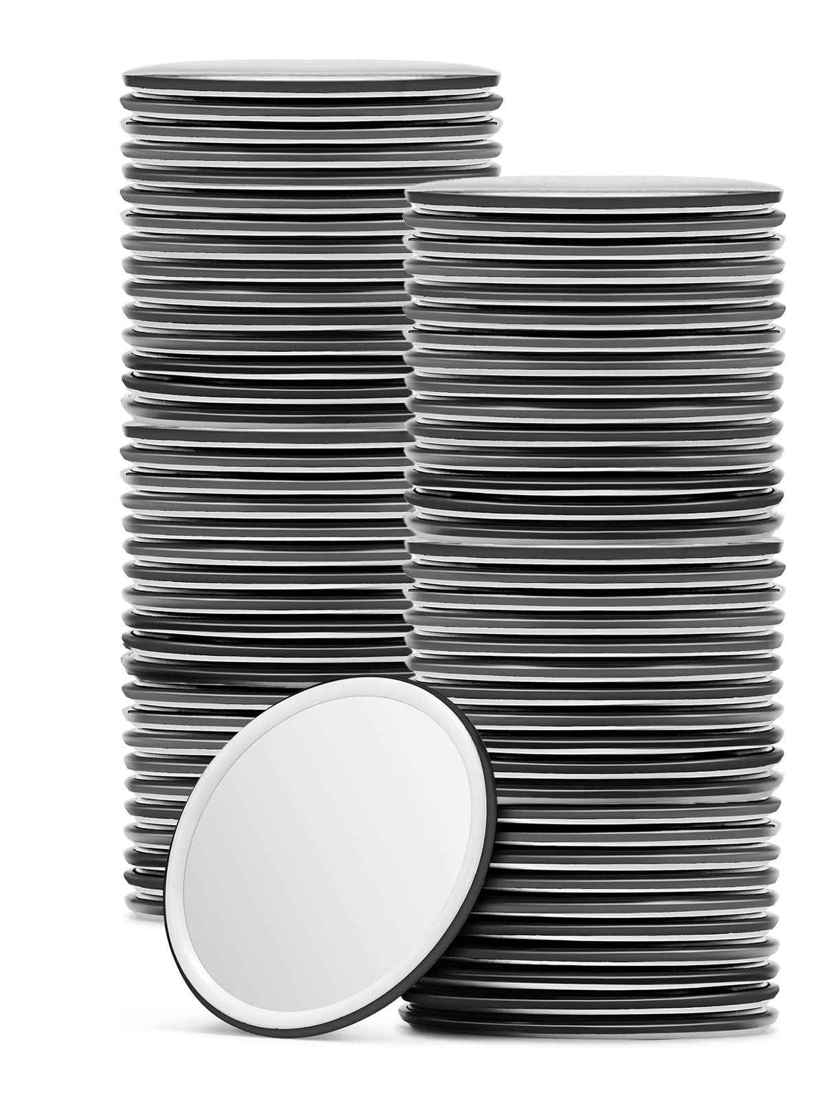 Getinbulk 72 Pcs Compact Small Makeup Mirror Bulk, Mini Travel Pocket Mirror for Purse Women Present Favor (Round, Black)