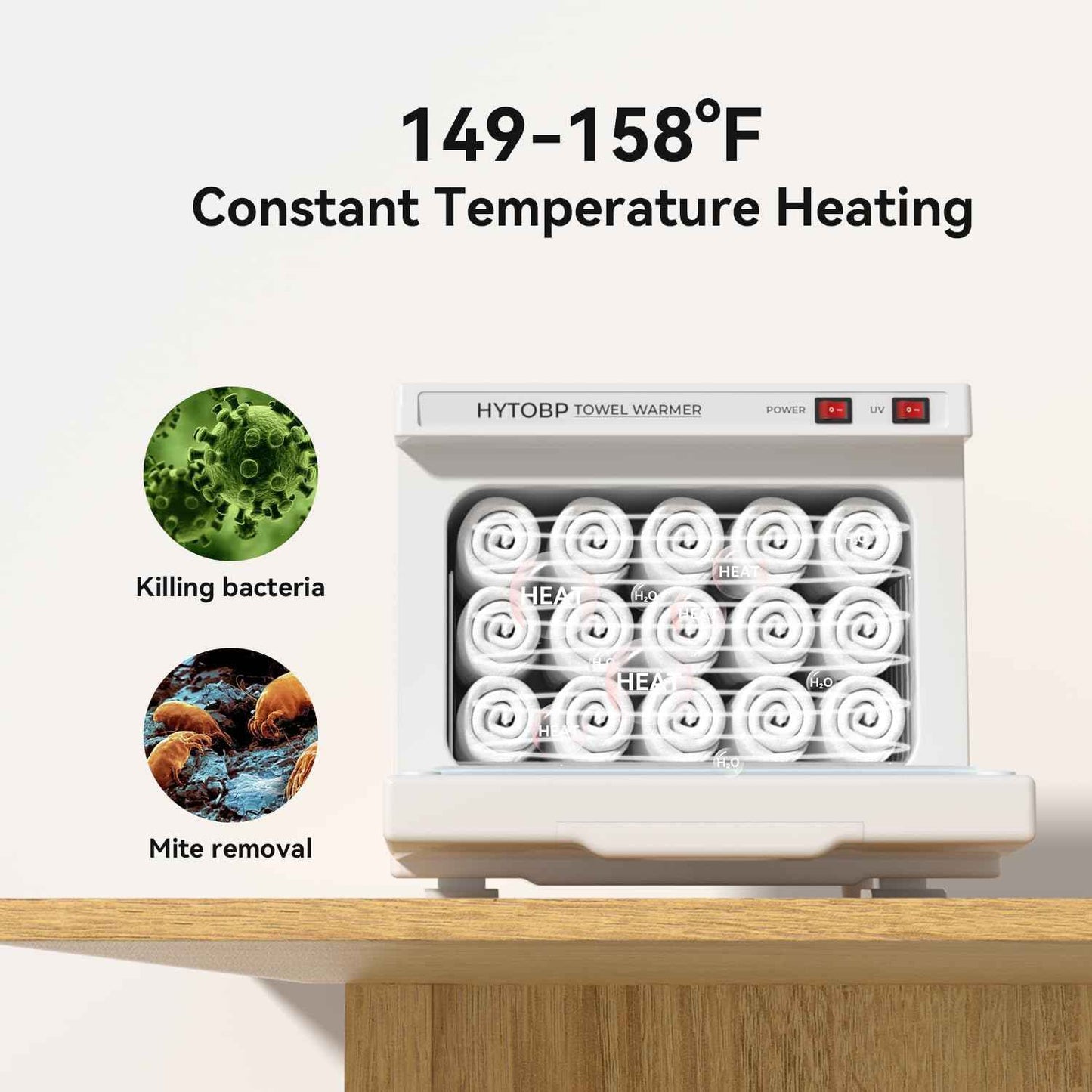 HYTOBP Hot Towel Warmer, 8.5L Towel Warmers Spa, Small Towel Warmer Professional Mini Towel Warmer Cabinet for Facial, Towel Warmer Esthetician Towel Heater for Beauty&Salon(8.5L-White)