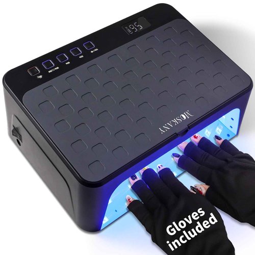 MOSKANY Cordless UV Led Nail Lamp,Large Size Gel Nail Light Professional,UV Lamp Nail Dryer for Gel Polish,Rechargeable Cure Lamp,Flash Cure Light for Nails (Grey)