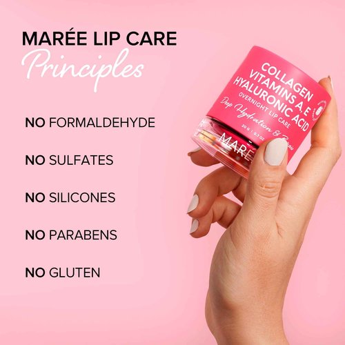 MAREE Bundle - Glycolic Acid Peel Pads, Lip Mask Under Eye Gels - Salicylic Acid, Marine Collagen & Hyaluronic Acid, Coconut Oil - Deep Cleaning Effect, Nourish & Hydrate Dry Lips, De-puff Eyes