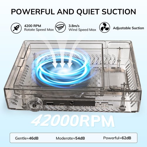 Lavinda Nail Dust Collector, Efficient Nail Dust Vacuum with Washable Filter, Ideal for Acrylic Nail Art, Polishing, Manicure & Pedicure in Salons and Home Use