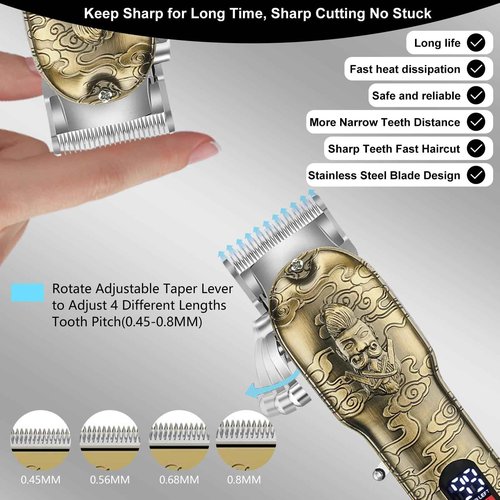 Nose Hair Beard Trimmer for Men, Cordless Professional Hair Clippers and Trimmers Set, Men's Shavers Foil Electric Razors Haircut Grooming Kit, Rechargeable Barber Clippers Set with LCD Display