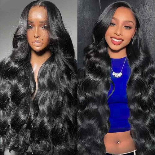 Lzlefho 24 Inch 13x6 Body Wave Lace Front Wigs Human Hair Pre Plucked 250% Density HD Lace Frontal Wig Human Hair For Women Body Wave Glueless Wigs With Baby Hair