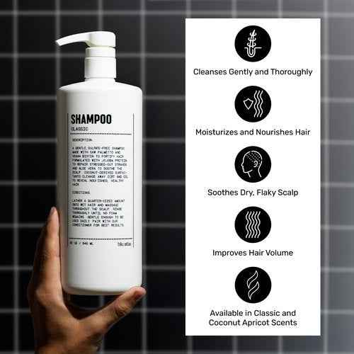 Blu Atlas Men's Shampoo and Conditioner Bundle - Classic Scent - Hydrating, Nourishing Conditioner for Healthy Hair, All Hair Types - 16 oz Bottle