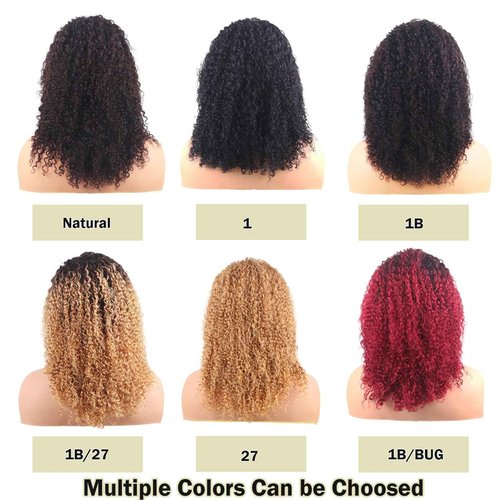 ManeMajesty 18 Inch Honey Blonde Kinky Curly Lace Front Wigs Human Hair 180% Density Afro Curly Wigs 13x4 360°Full Lace Lace Frontal Wig Pre Plucked 12A Brazilian Glueless Wig for Black Women #27