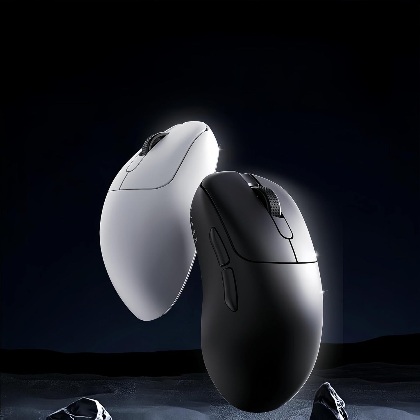 AJ159P MC Triple Mode (2.4G/Wired/Bluetooth 5.2) Gaming Mouse, 12000 DPI, 56g Ultra-Light, Magnetic RGB Charging Dock, Programmable 6 Buttons, Ergonomic Design for Computer Laptop PC, White