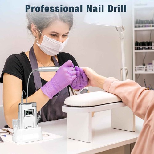 Nail Drill Professional, HoMove 2-in-1 40,000 RPM Cordless Nail Drill Rechargeable, Powerful Efile Nail Drills for Gel Dip Acrylic Nails/ Nail Art Salon/ Home Use