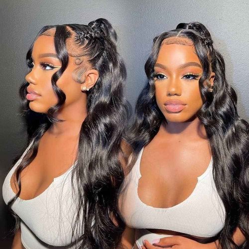Body Wave Frontal 13 x 4 HD Transparent Lace Frontals With Bangs Baby Hair 100% Remy Human Hair 150% Density Natural Color (13x4 Lace Frontal-Body Wave, 20 Inch)