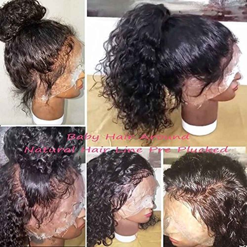 JYZ Burmese Curly Hair Lace Front Wigs Human Hair 180% Density Pre Plucked Bleached Knots with Baby Hair 13X4 HD Lace Brazilian Wet Raw Human Hair Wigs 10 Inch Free Part Natural Color