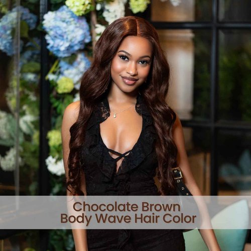 ALHER Chocolate Brown Body Wave Human Hair Bundles, 12A Color 4 Dark Brown Colored 3 Pack Bundles Sew In Weave Wavy, 100% Unprocessed Brazilian Virgin Remy Hair Soft Thick 10 12 14 Inch