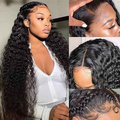 13x4 Deep Wave Lace Front Wigs - Pre Plucked 180 Density - 20 Inch Human Hair Wig