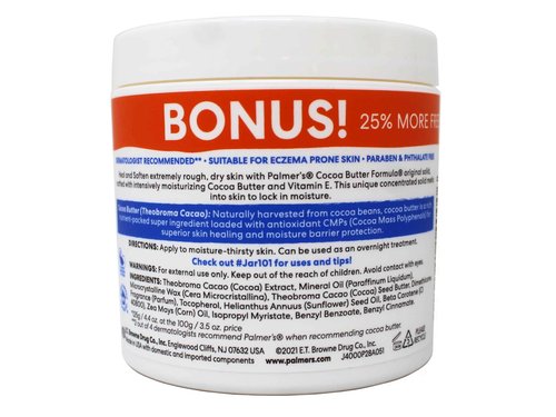 Palmer's Cocoa Butter Formula with Vitamin E, Body Moisturizer, Relieves Rough, Dry Skin, Smoothes Marks & Tones Skin, ("Bonus") 4.4 OZ Jar - 6 Pack