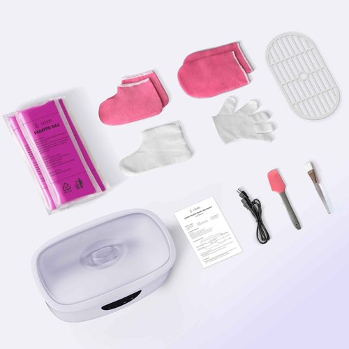 Paraffin Wax Machine for Hands and Feet, Paraffin Wax Warmer with Auto Mode for Beginner-Friendly Home Spa, All-in-One Kit for Paraffin Bath (White)