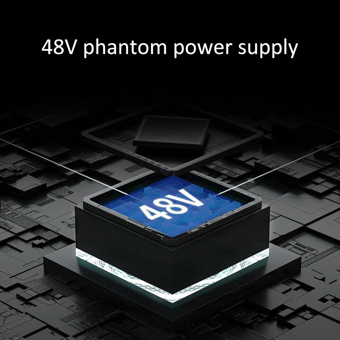 2 Channels Audio Mixer, Sound Card USB 48V Power Compact Sound Mixing Console, USB Soundcard for PC Recording for Music Recording Home Karaoke Internet Karaoke