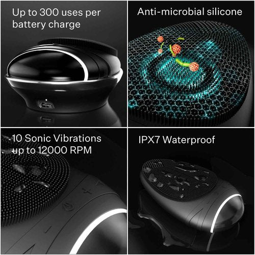 douxds Flex™ Pro Vibrating Face Brush, Electric Face Scrubber, Face Scrubber for Men, Flex™ Face Brush, Men's Skin Care, Powerful Sonic Technology, Removes Dark Marks and Bumps, Acne Treatment
